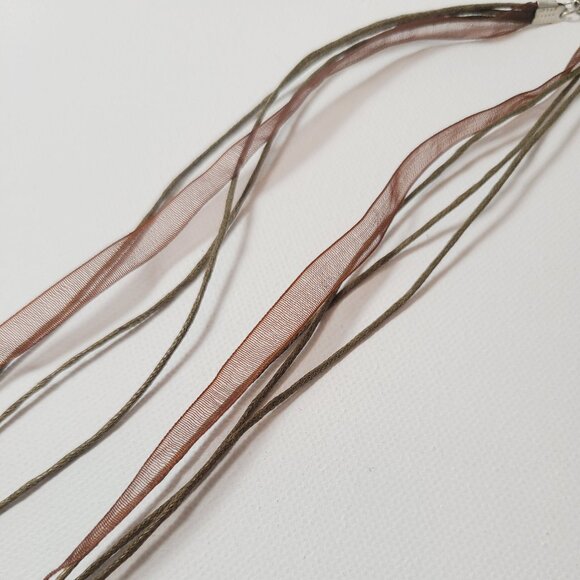 Iridescent Art Glass Pendant Necklace - Unique Teardrop Boho Style - Picture 5 of 10